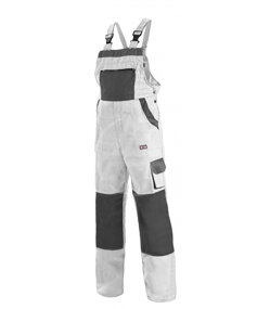 Herrenhose mit Latz LUXY ROBIN weiß-grau