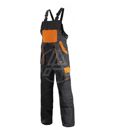 Herrenhose mit Latz LUX ROBIN schwarz-orange