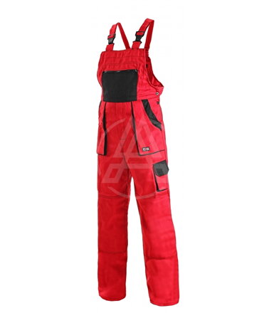 Damenhose mit Latz LUX SABINA rot-schwarz